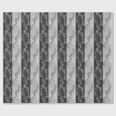 Papier Cadeau Notes musicales modernes en noir et blanc (Plat)