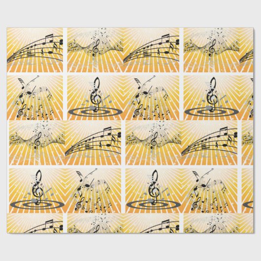 Papier Cadeau Notes musicales multiples (Plat)