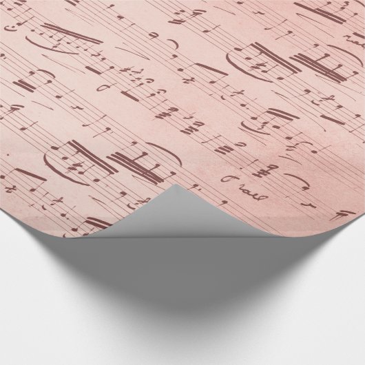 Papier Cadeau Notes musicales roses (Coin)
