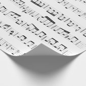 Papier Cadeau Notes musicales sur le blanc (Coin)