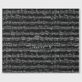 Papier Cadeau Notes musicales Vintages manuscrites (Plat)