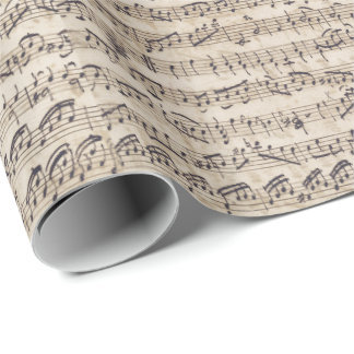 Papier Cadeau Notes musicales Vintages manuscrites