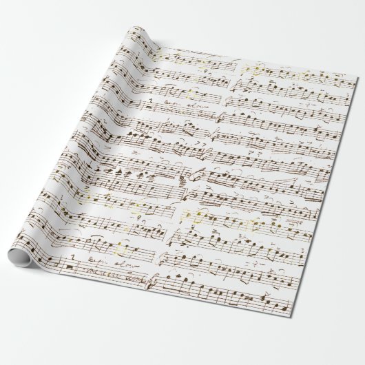 Papier Cadeau Notes musicales Vintages manuscrites (Déroulé)