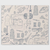 Papier Cadeau Notions de couture Seamstress Hobby Craft (Plat)