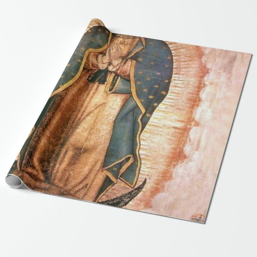 Papier Cadeau Notre-Dame De Guadalupe Vintage (Déroulé)