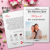 Papier Cadeau Notre histoire d'amour Valentine's Day Newspaper F