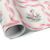 Papier Cadeau Notre oie sotte devient une fille Anniversaire (Coin rond)