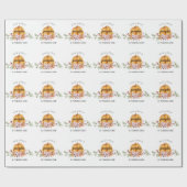 Papier Cadeau Notre Petite Citrouille fête d'anniversaire (Plat)