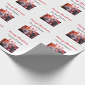 Papier Cadeau Notre premier Noël ajouter nom photo mariage engag (Coin)