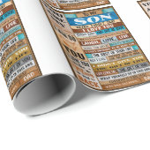 Papier Cadeau N'Oublie Jamais Je T'Aime - Papa À Fils (Coin rond)