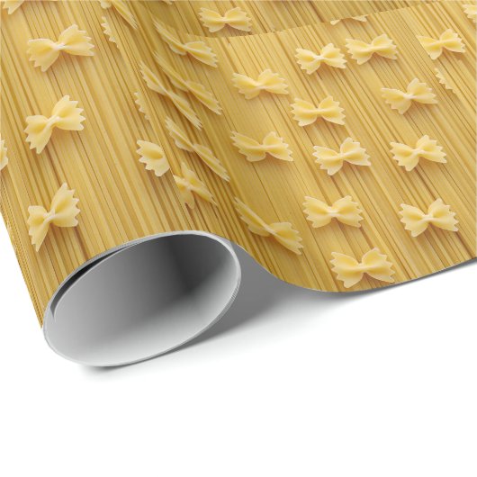 Papier Cadeau Nouilles de pâtes spaghetti Abstraites (Coin rond)