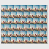 Papier Cadeau Nounours dans un champ de Dandelion (Plat)