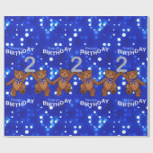 Papier Cadeau nounours de danse du 2e anniversaire (Plat)