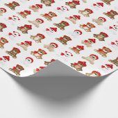 Papier Cadeau Nounours de Noël avec Casquettes d'hiver (Coin)