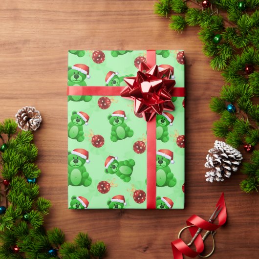Papier Cadeau Nounours de Noël mignons (Cadeau de vacances)