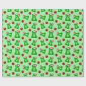 Papier Cadeau Nounours de Noël mignons (Plat)