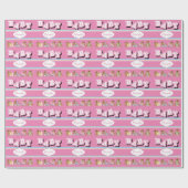 Papier Cadeau Nounours en rose| Personnaliser (Plat)