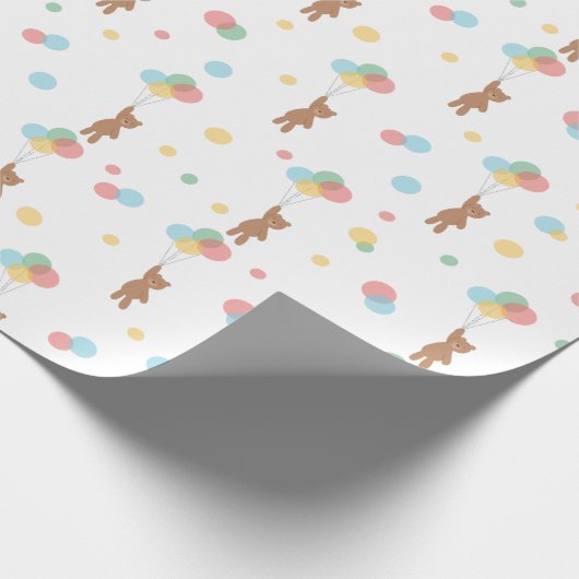 Papier Cadeau Nounours et ballons (Coin)