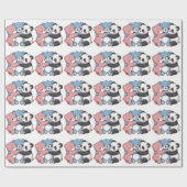 Papier Cadeau Nounours mignons avec Panda (Plat)
