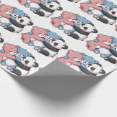 Papier Cadeau Nounours mignons avec Panda (Coin)