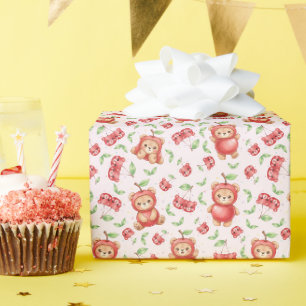 Papier Cadeau Nounours Ours en Cerise et Motif Sans Couture de F