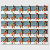 Papier Cadeau Nourrir les oiseaux par jour de neige (Plat)