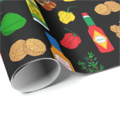 Papier Cadeau Nourriture et épices jamaïcaines Anniversaire (Coin rond)
