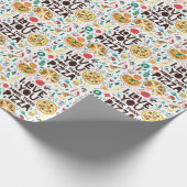 Papier Cadeau Nourriture italienne, écriture d'amour pizza. (Coin)
