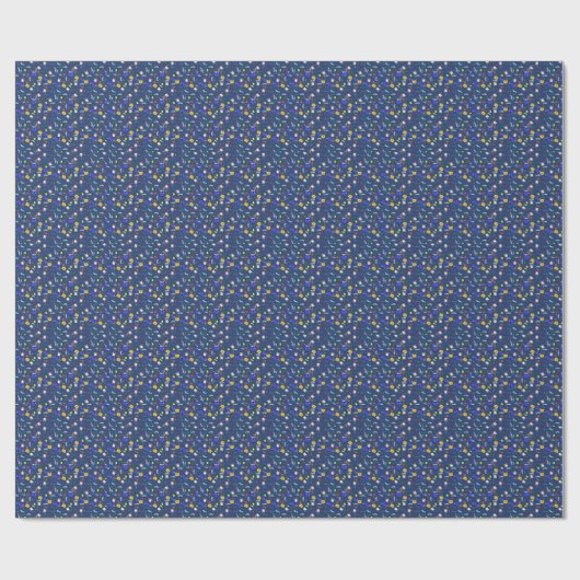 Papier Cadeau Nourriture marine Bleue (Plat)