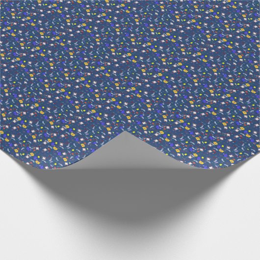 Papier Cadeau Nourriture marine Bleue (Coin)