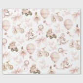 Papier Cadeau Nourriture vintage fille rose (Plat)