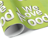 Papier Cadeau Nous aimons la nourriture (Coin rond)