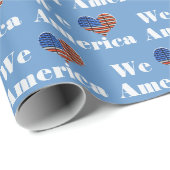 Papier Cadeau Nous aimons l'Amérique (Coin rond)