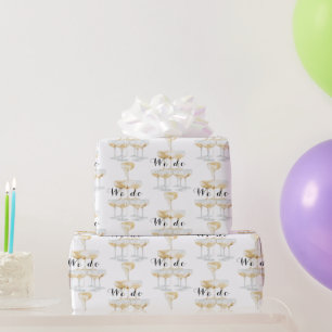 Papier Cadeau Nous faisons Champagne Tour Mariage noir et or