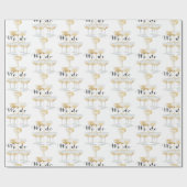 Papier Cadeau Nous faisons Mariage Tour de champagne Noir et Or (Plat)