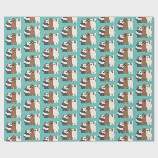 Papier Cadeau Nous, Groupe Ours Nus Hug (Plat)