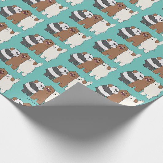 Papier Cadeau Nous, Groupe Ours Nus Hug (Coin)