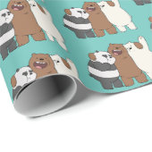Papier Cadeau Nous, Groupe Ours Nus Hug (Coin rond)