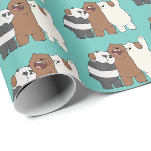 Papier Cadeau Nous, Groupe Ours Nus Hug (Coin rond)