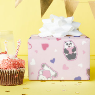 Papier Cadeau Nous les ours nus - Valentine Hearts Motif