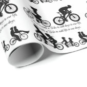 PAPIER CADEAU NOUS MONTONS UN VÉLO (Coin rond)