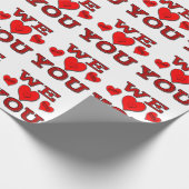 Papier Cadeau Nous vous aimons avec des étreintes et des baisers (Coin)