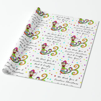 Papier Cadeau Nous vous souhaitons une sirène créative de Noël
