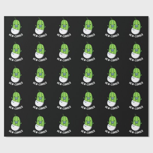 Papier Cadeau Nouveau concombre Funny Veggie Cucumber Pun Dark B (Plat)
