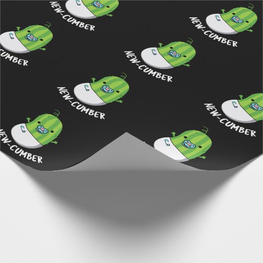 Papier Cadeau Nouveau concombre Funny Veggie Cucumber Pun Dark B (Coin)