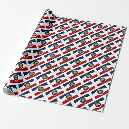 Papier Cadeau Nouveau drapeau de l'Utah (Déroulé)