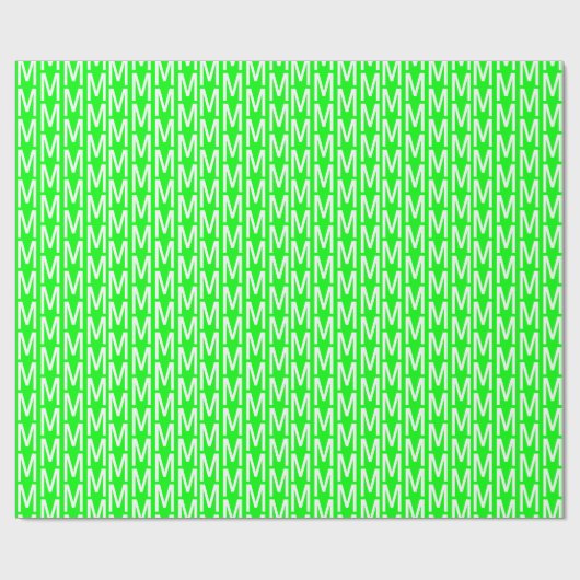Papier Cadeau Nouveau néon vert écran personnalisé monogramme in (Plat)