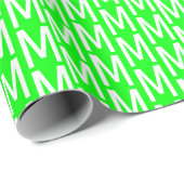 Papier Cadeau Nouveau néon vert écran personnalisé monogramme in (Coin rond)
