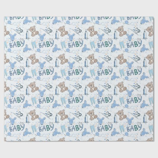 Papier Cadeau Nouveaux Nounours pour bébés (Plat)
