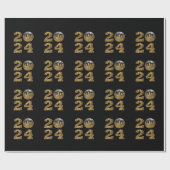 Papier Cadeau Nouvel An 2024 - Ball-NYC Gold- (Plat)